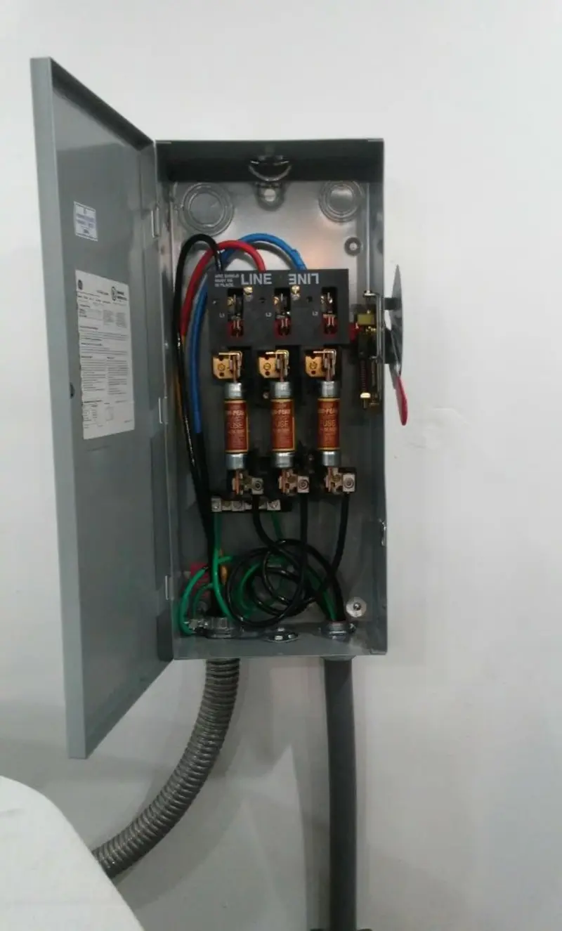 Three-phase disconnect switch installed for Electrical Wiring & Rewiring in Pittsboro